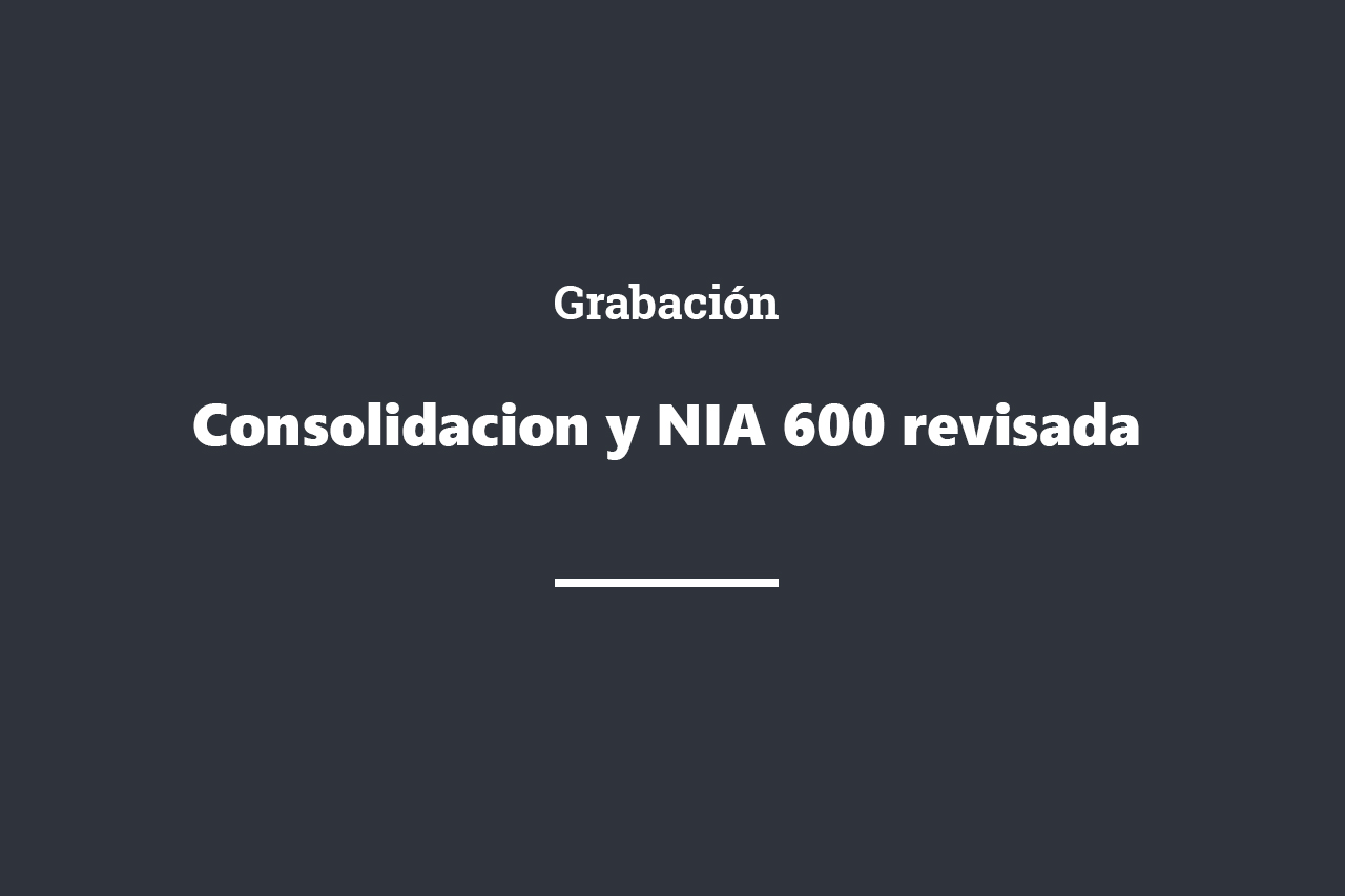 Consolidacion y NIA 600 revisada