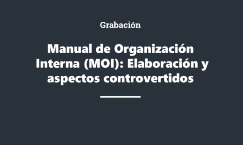 Grabación Manual de Organización Interna (MOI): Elaboración y aspectos controvertidos